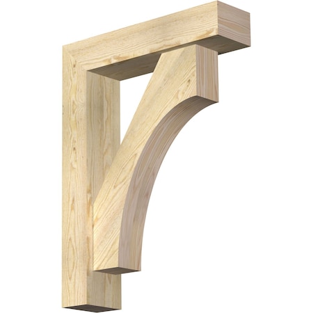 Ekena Millwork Westlake Block Rough Sawn Bracket w/ Offset Brace, Douglas Fir, 6"W x 24"D x 32"H BKT0604X24X32WTL05RDF